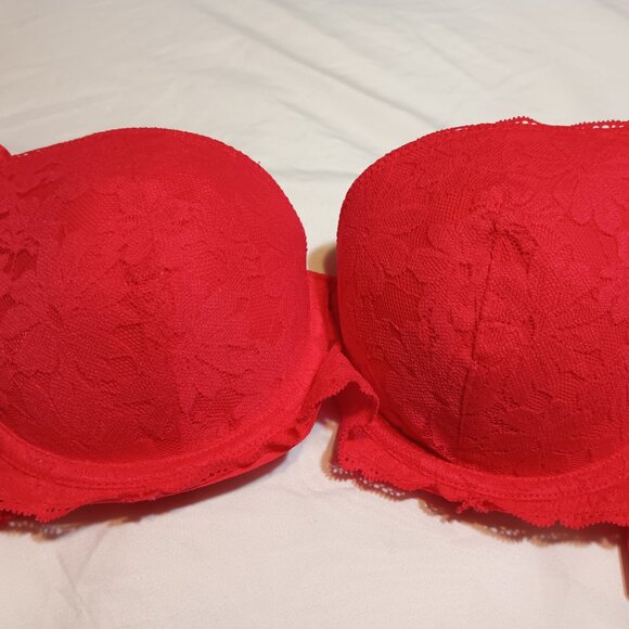 NWT No Boundaries Red Lace Balconette Bra – 36C – Sugarcup™ Plant-Based Padding - Picture 2 of 6